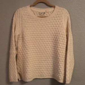 Field of Flowers cable knit ivory sweater